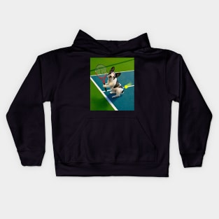 French Bulldog Dog Playing Tennis Kids Hoodie